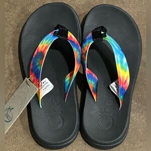 NWT- Chaco Multicolor Tie-Dye Flip Flops - Women’s Size 5